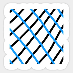 Black blue stripes abstract art Sticker